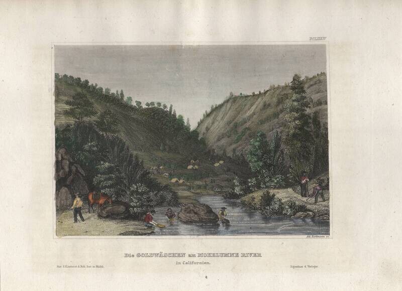1854 Gold Fields on the Mokelume River w/ hand color
