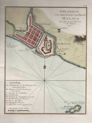 1751 Map of Malaca Malaysia