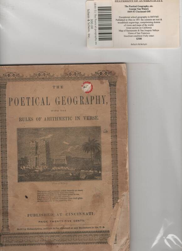 1849-51 The Poetical Geography, Rules of Arithmetic in Verse by George Van Waters