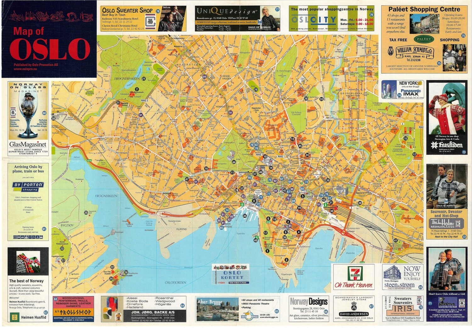 1998 Map of Oslo, Norway