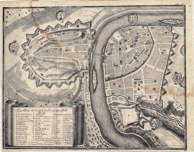 1655 Map of Prag by Casper Marien in Copper Engraving