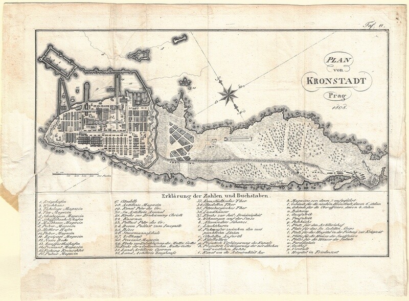 1808 Plan von Kronstadt Prag in Copper engraving