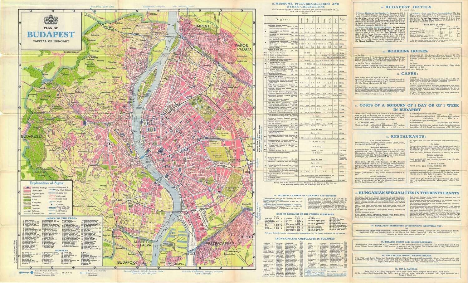 1931 Budapest , Hungary in chromolithograph