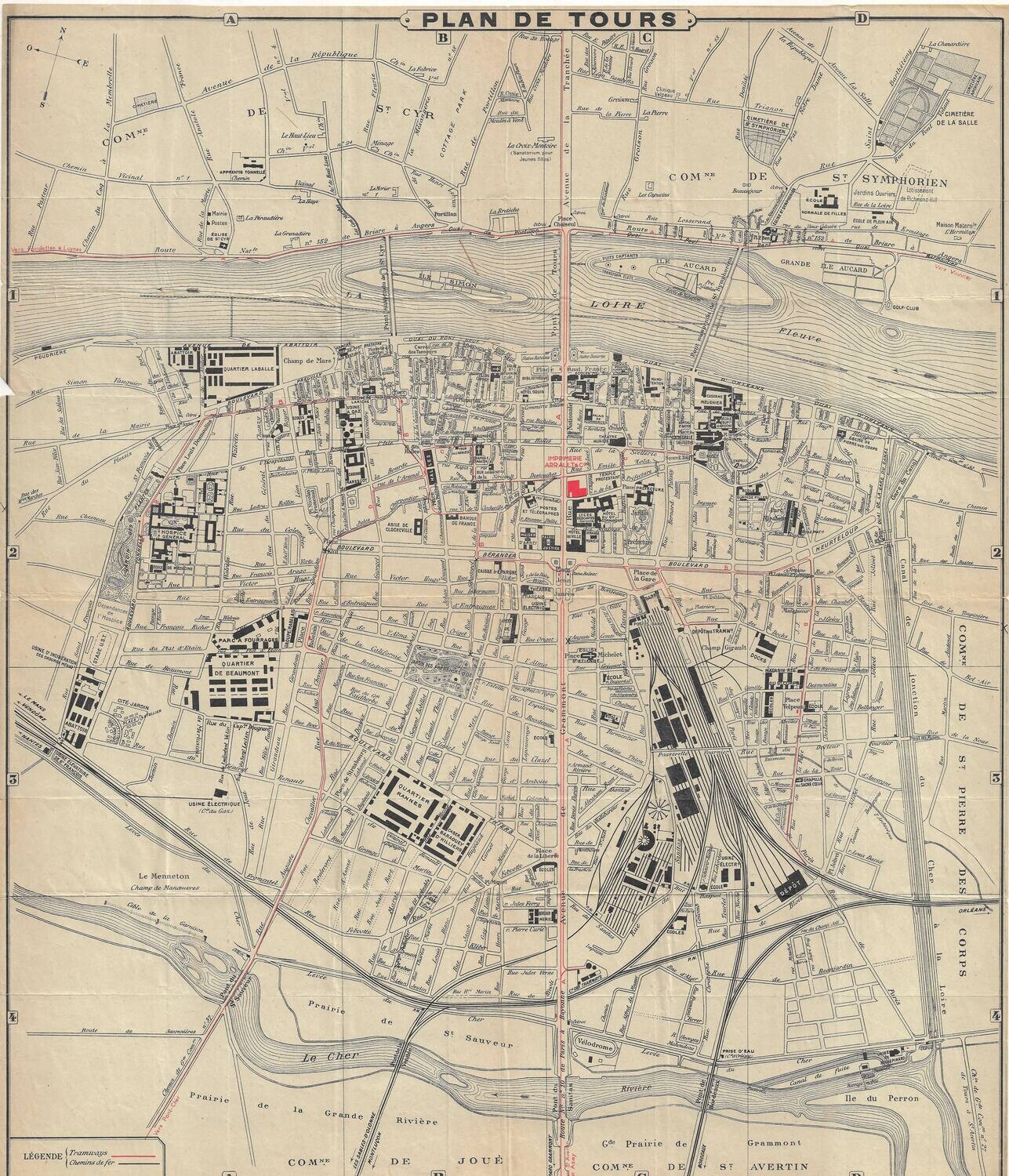 1947 Plan de Tours Arrault from the Chamber of Commerce