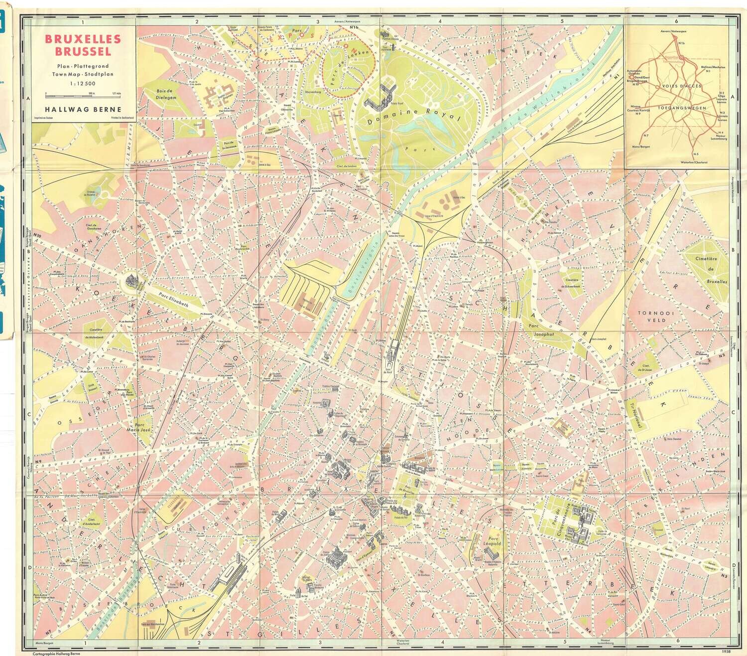 1958 Map of Brussels
