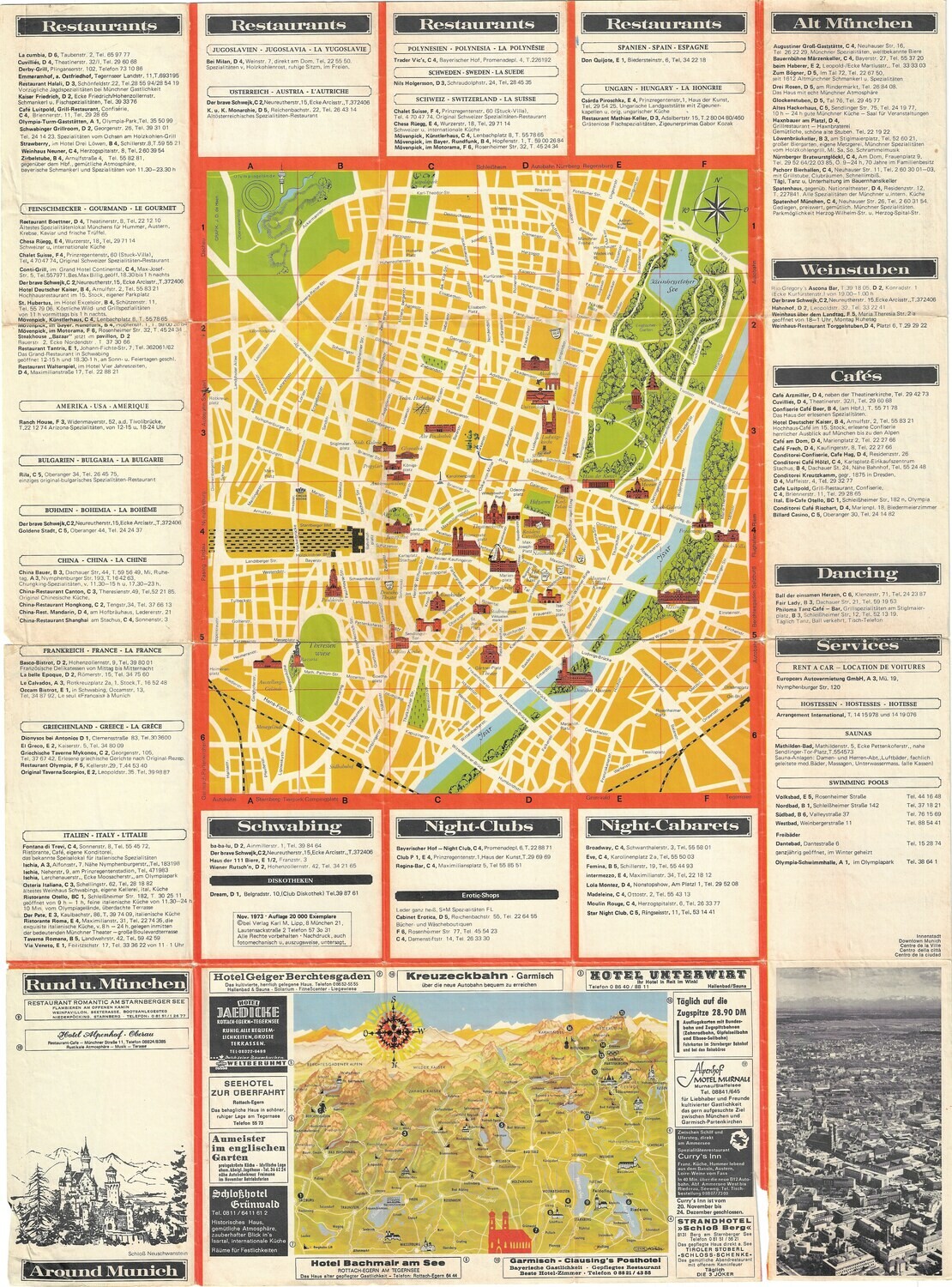 1958 Merchant Map of Munich , Germany