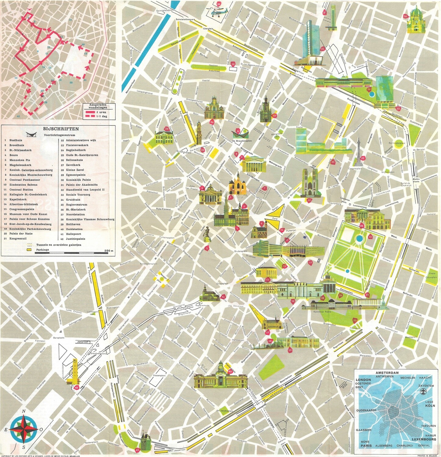 1960 Map of Brussels