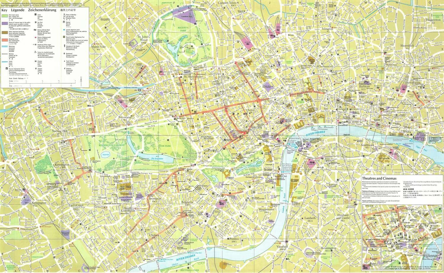 1986 Tourist Map of London