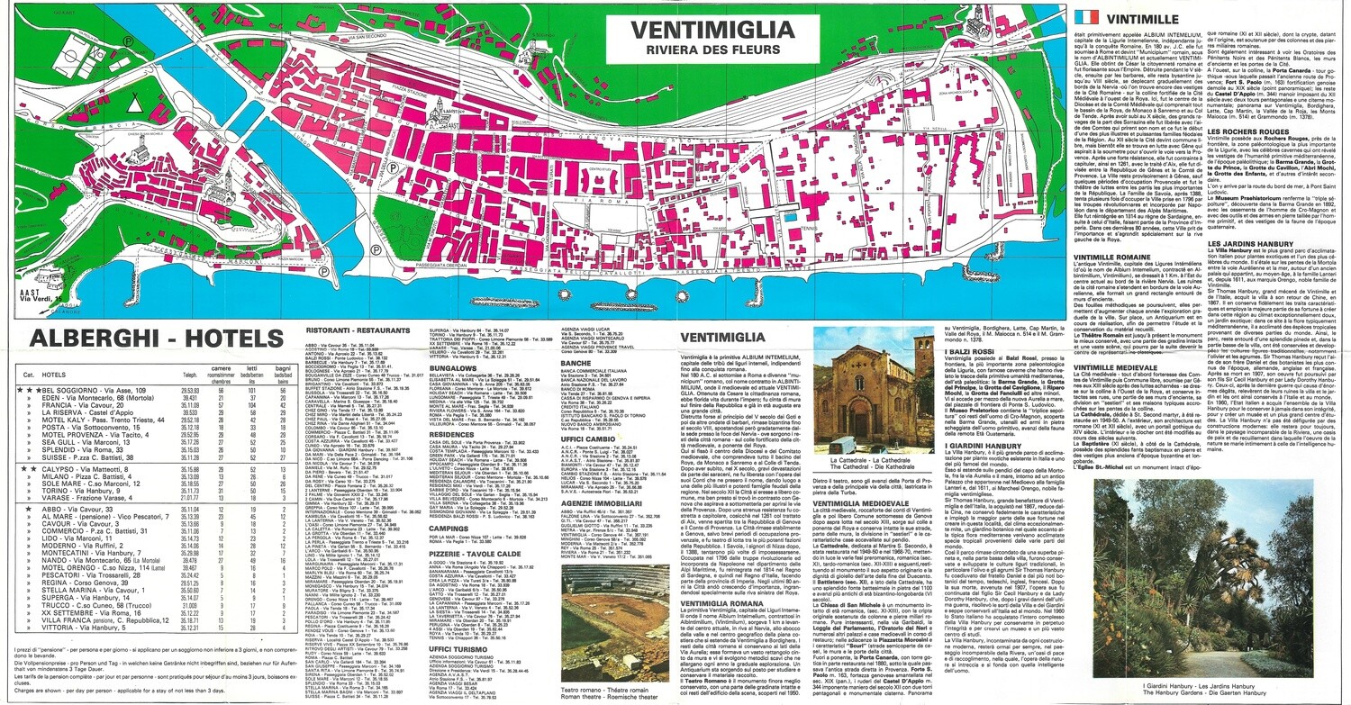 1986 Map of Ventimiglia