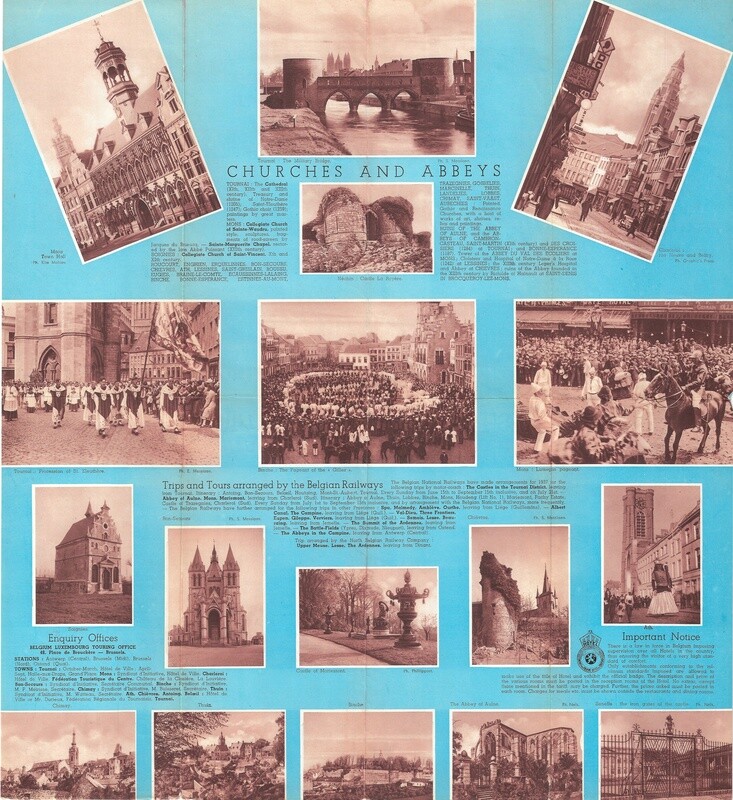 1950 Belgian Railways Churches and Abbeys