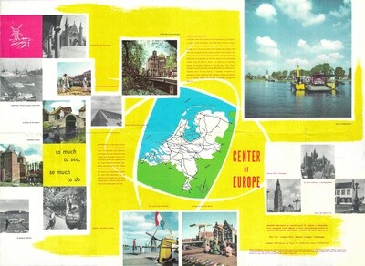 1950 Post War Tourist Map of Holland