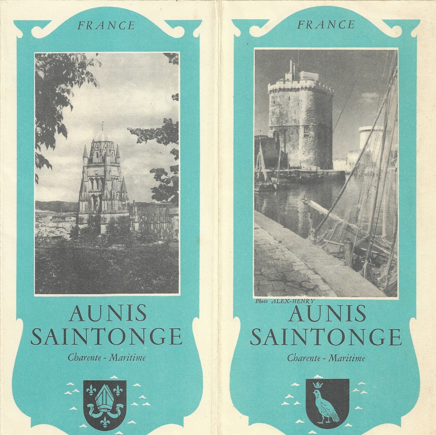 1950 Post-War Map of Aunis Saintonge France