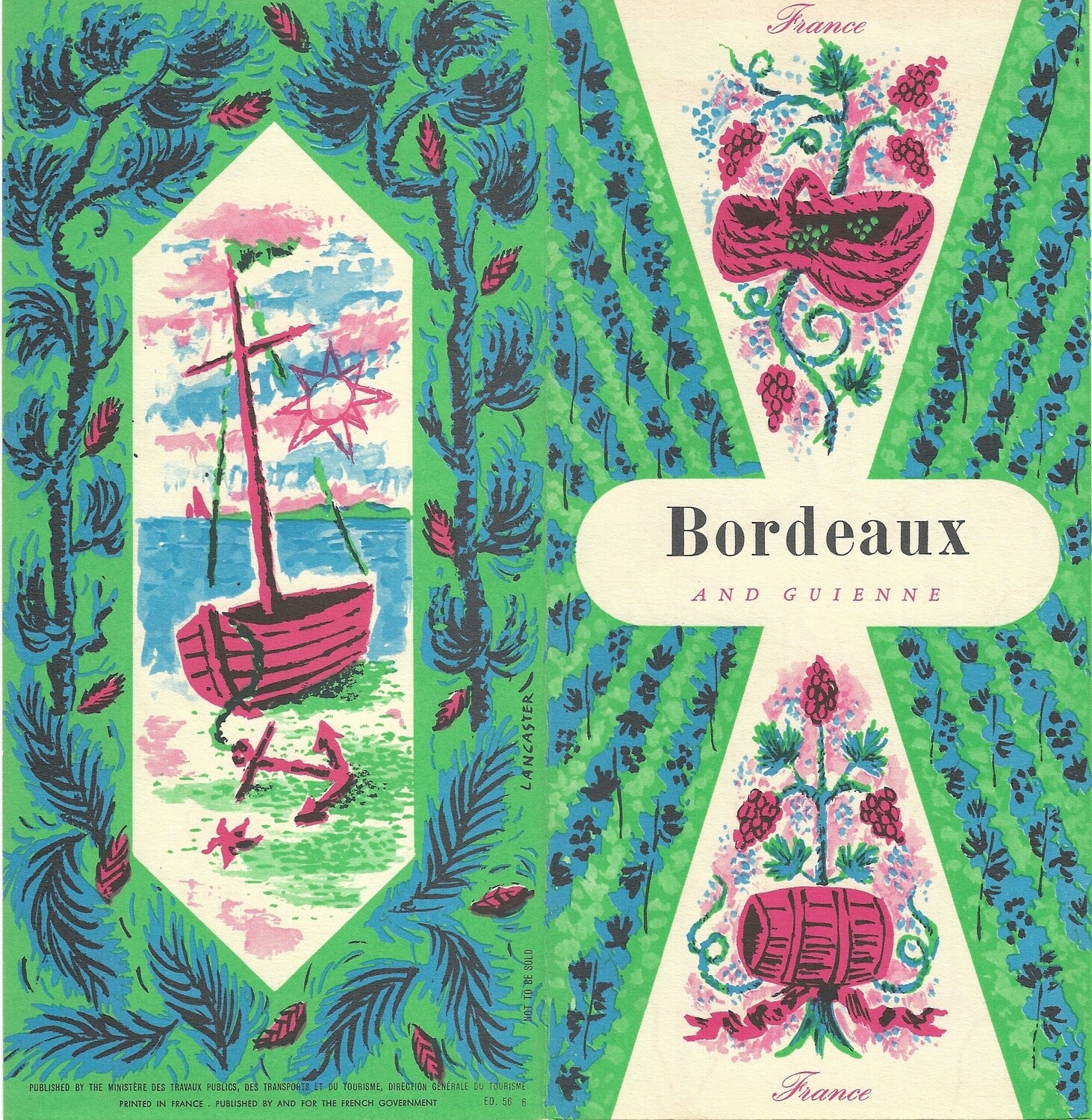 1950 Post-War Map of Bordeaux 