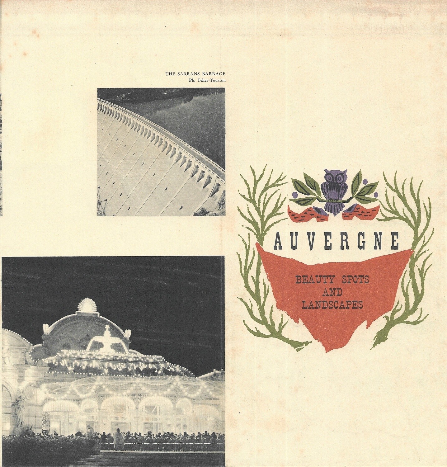 1950 Post-War Map of Auvergne