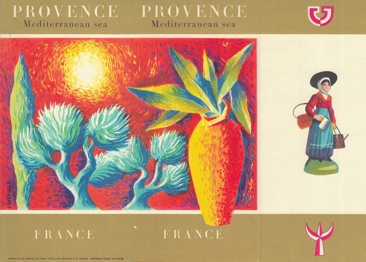 1950 Post-War Map of Provence