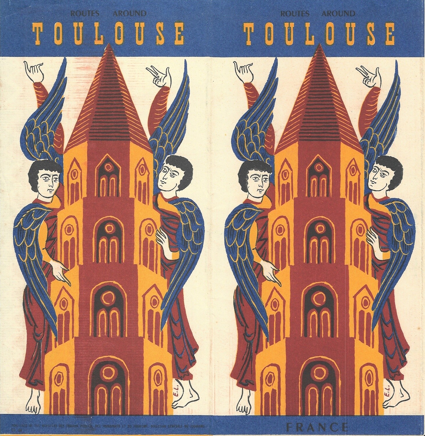 1950 Post-War Map of Tolouse