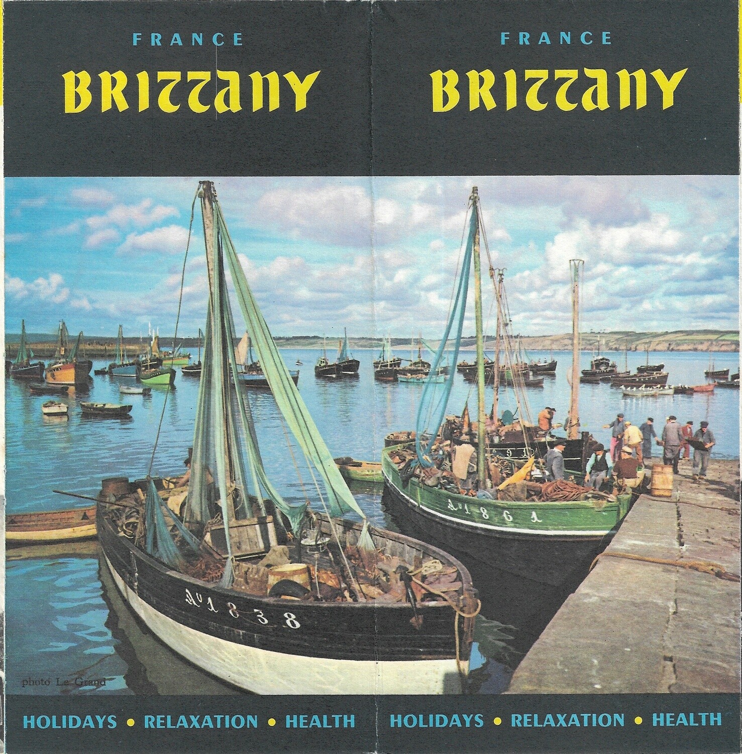 1950 Post-War Tourist Map of Brittany