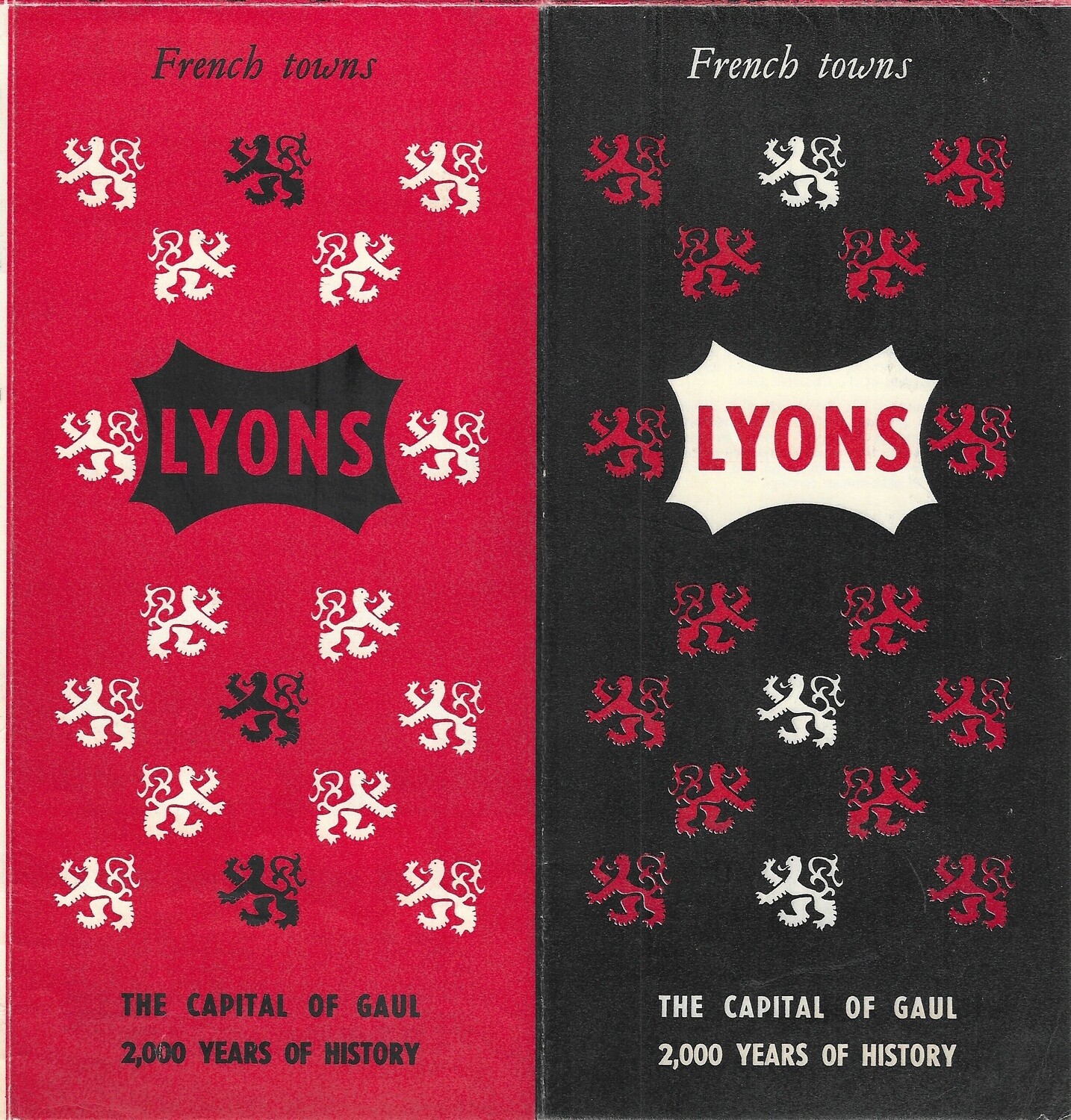 1950 Post-War Tourist Map of Lyon