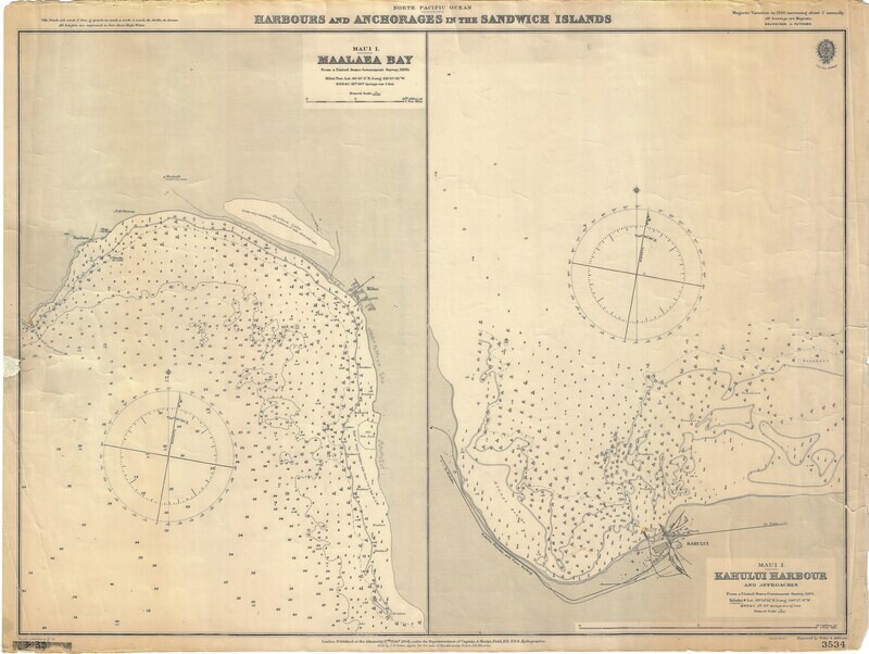 1910 Chart of the Harbours and Anchorages  of Hawaii : Maalaea &amp; Kahului