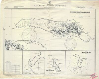 1945 Plans in the Louisiade Archipelago US Navy Lithograph