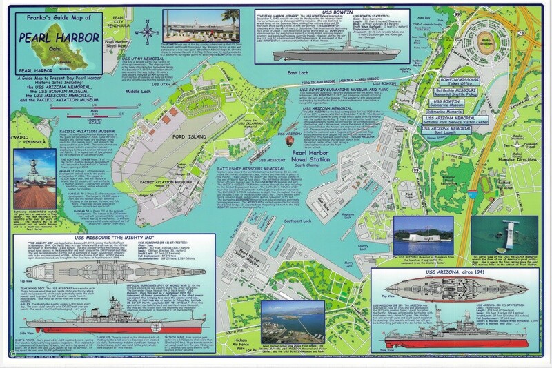 2006 Frankos Guide Map of Pearl Harbor Oahu HI