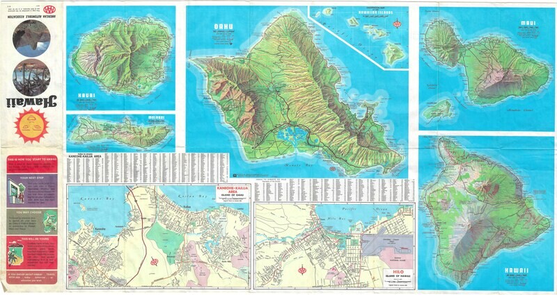 1981 Map of the Hawaiian Islands by Gousha