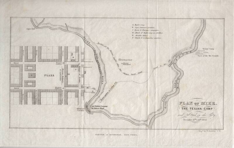 1845 Plan of Mier Texas, Battle Map of 1842