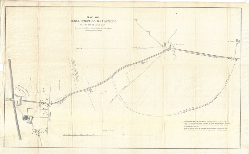 1847 Map of General Worth's Operations by PS Duval