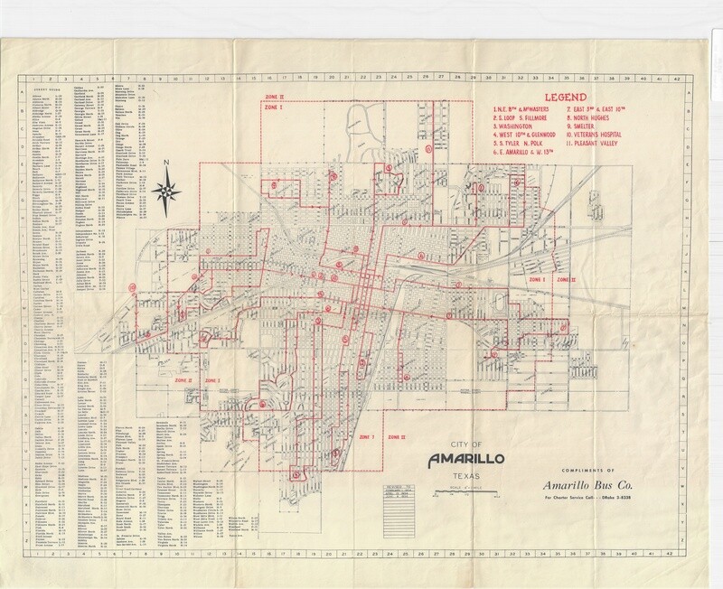 1954 Amarillo TX Amarillo Bus Co Litho