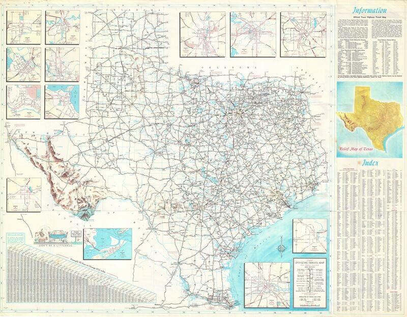 1956 Texas Official Travel Map