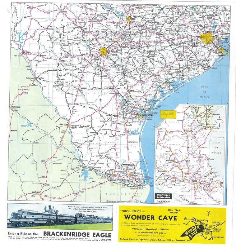 1960 South Texas Chamber of Commerce Map