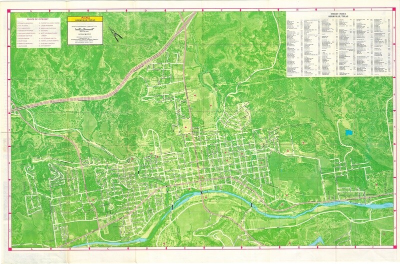 1972 Map of Kerrville, Texas