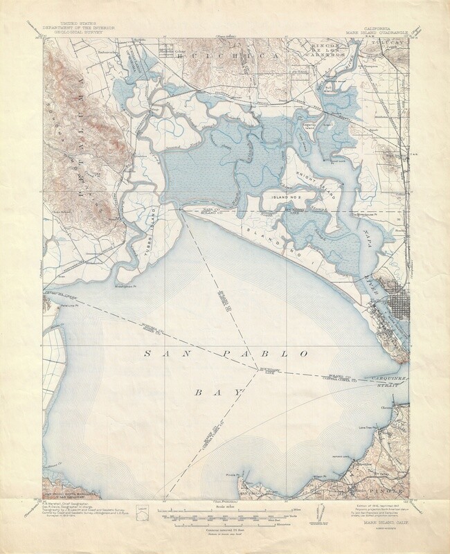 1947 (1916) USGS Mare Island Quad Embarcadero,Vallejo, sears point