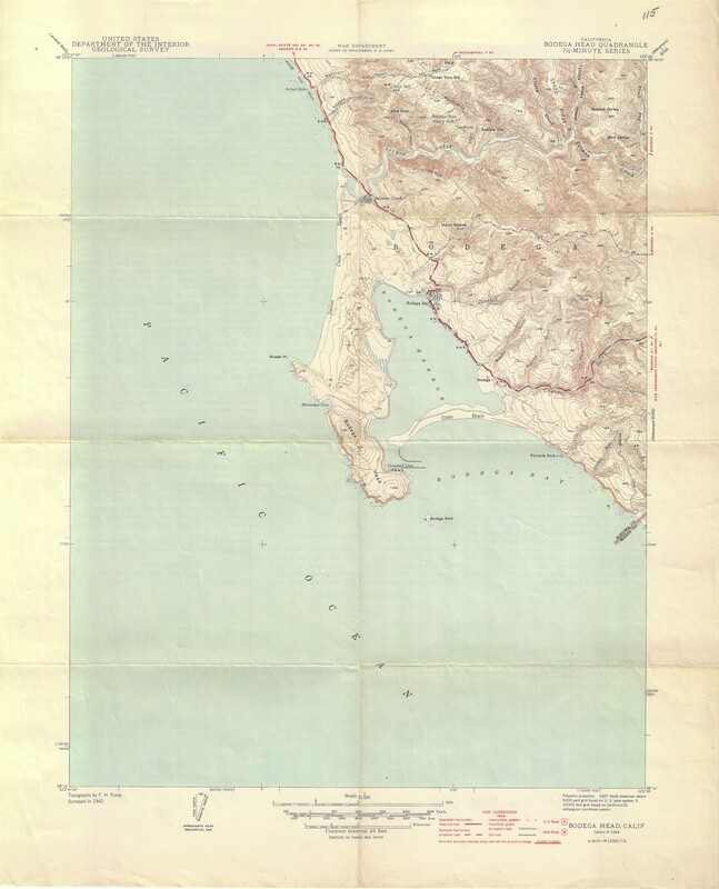 1944 USGS Bodega Head , Bodega Bay quad