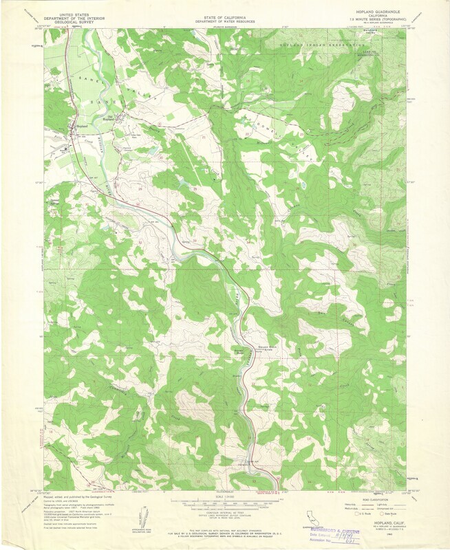1954 Hopland, CA quad USGS