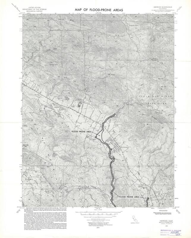 1954 Kenwood Flood Area Quad in monochrome - 7.5 minute series