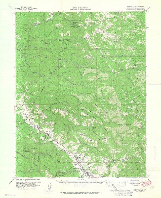 1959 USGS Booneville, CA  Topo Sheet 