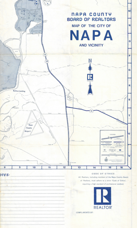 1970 Napa Vicinity from the Board of Realtors in Offset Lithography