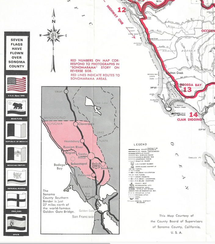 1960 Seven Flags over Sonoma in Lithograph