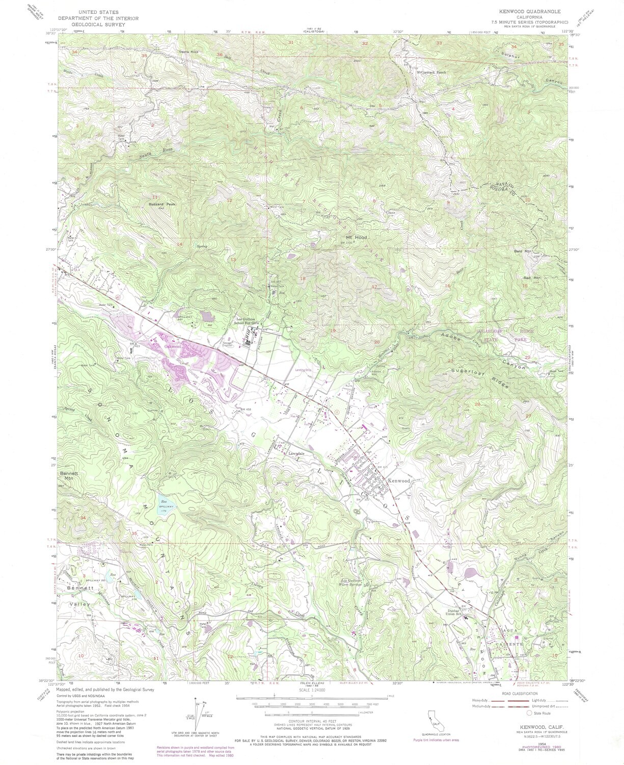 1980 (1954) USGS Kenwood Quad 7.5 minute series.