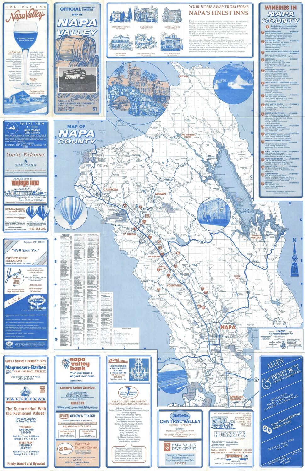 1984 (1969) Napa valley /City map