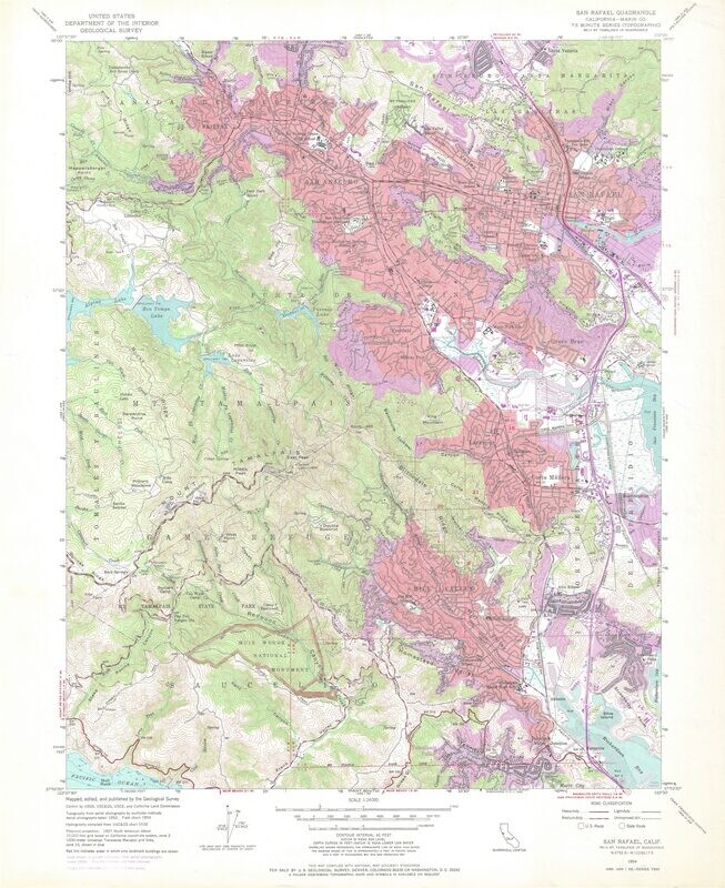 1968 (1954) &amp; 1968 (1959)  USGS 7.5 minutes sheets x 2 for San Rafael and San Quentin