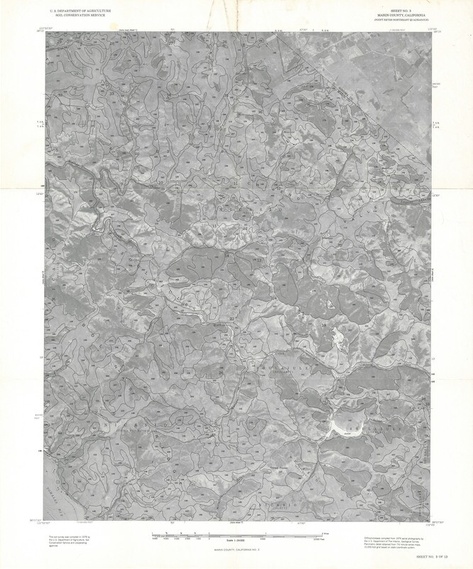 1976 Marin Soils Map # 3 &amp; 4 , covering west marin &amp; petaluma