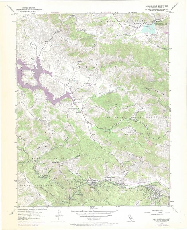 1971 (1954) San Geronimo 7.5 Minute Sheet