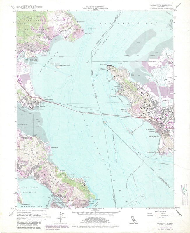 1980 (1959) Tiburon, San Quentin Quad - 7.5 Minute Sheet