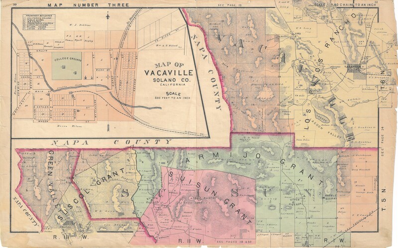 1878 Map of Vacaville Solano Co. CA