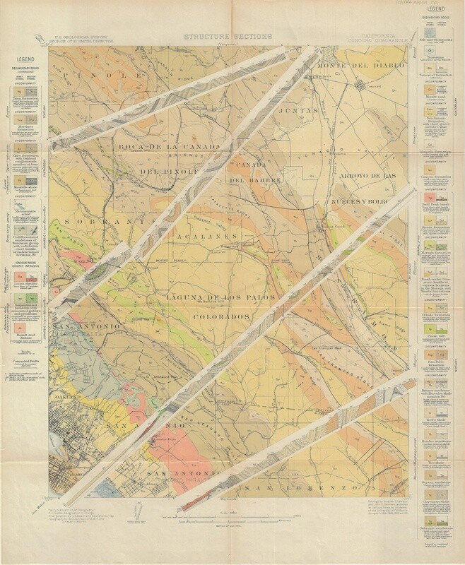 1914 USGS Structure Sections Concord, CA Quad 15 Minute