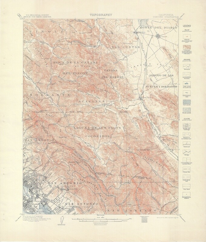 1914 USGS Topography Concord and Hayward Quads 15 Minute