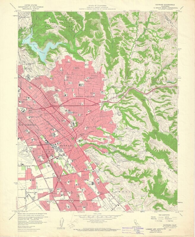 1959 USGS Hayward Castro Valley - 7.5 minute series