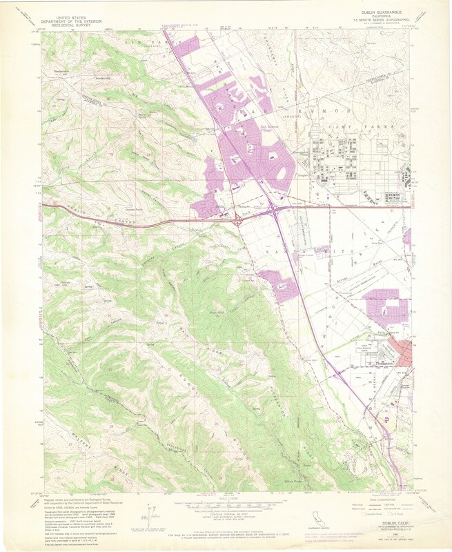 1969 (1961) USGS Dublin, Ca. 7.5 Minute Sheet